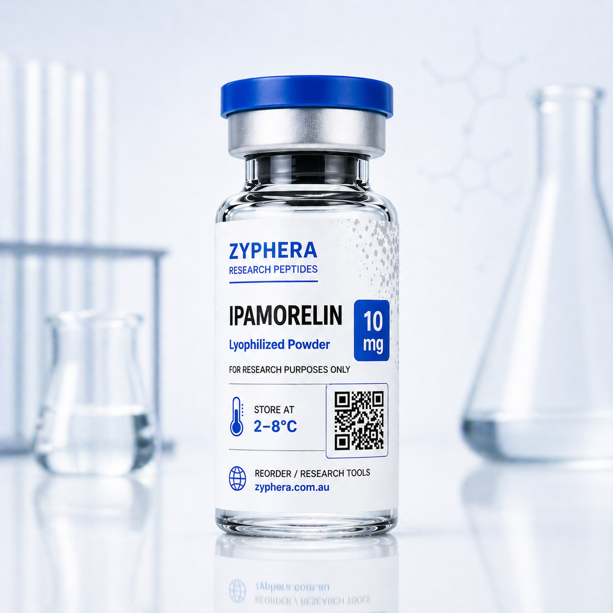 Ipamorelin 10mg Research peptide by Zyphera